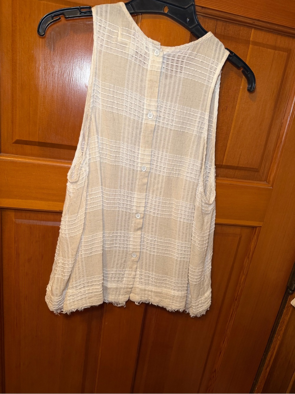 Evereve Cloth & Stone Cream Textured Sleeveless Tank Top size L - Picture 3 of 16